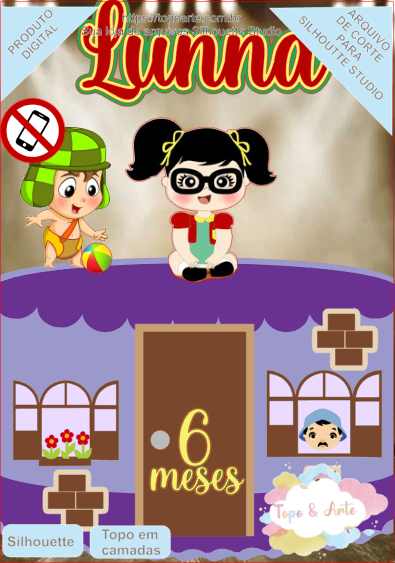 ARQUIVO de Corte Topo de Bolo Turma do Chaves e Chiquinha - 09