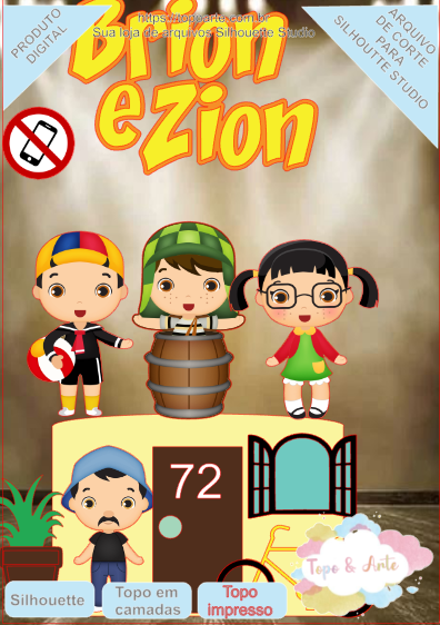 ARQUIVO de Corte Topo de Bolo Turma do Chaves Kiko e Chiquinha e seu Madruga - 03