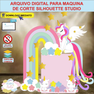 ARQUIVO de Corte Topo de Bolo Unicornio de Asas - 24