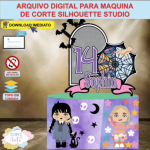 ARQUIVO de Corte Topo de Bolo Wandinha Addams - 08