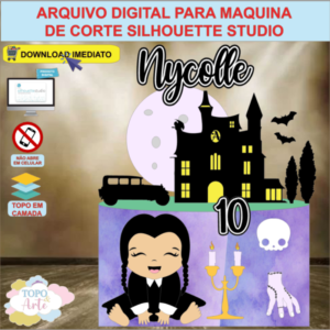 ARQUIVO de Corte Topo de Bolo Wandinha Addams - 10