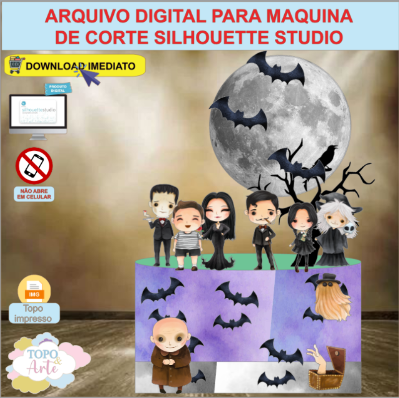 ARQUIVO de Corte Topo de Bolo Wandinha Addams - 12