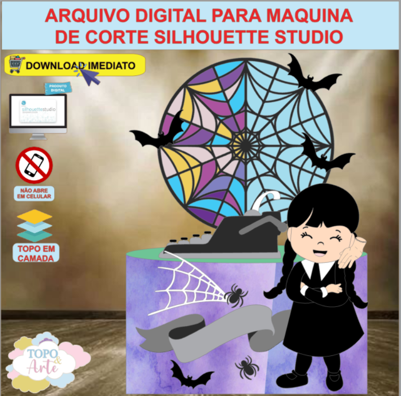 ARQUIVO de Corte Topo de Bolo Wandinha Addams - 13