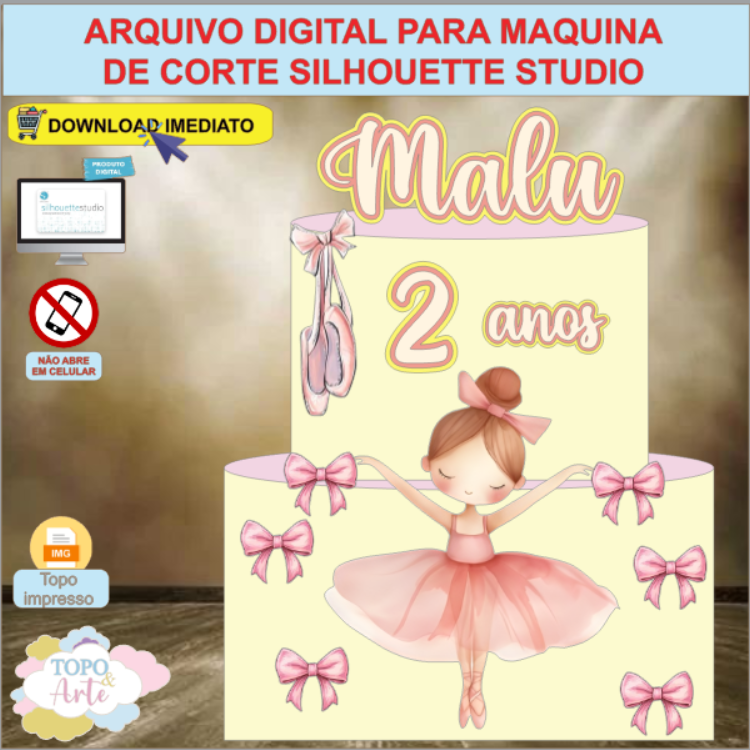 ARQUIVO de Corte Topo de Bolo Bailarina - 11