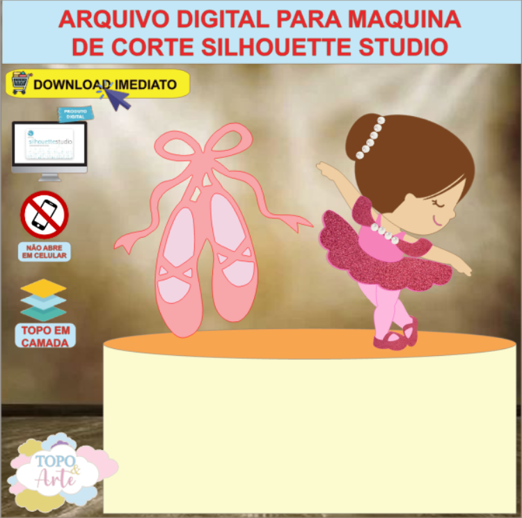 ARQUIVO de Corte Topo de Bolo Bailarina - 01