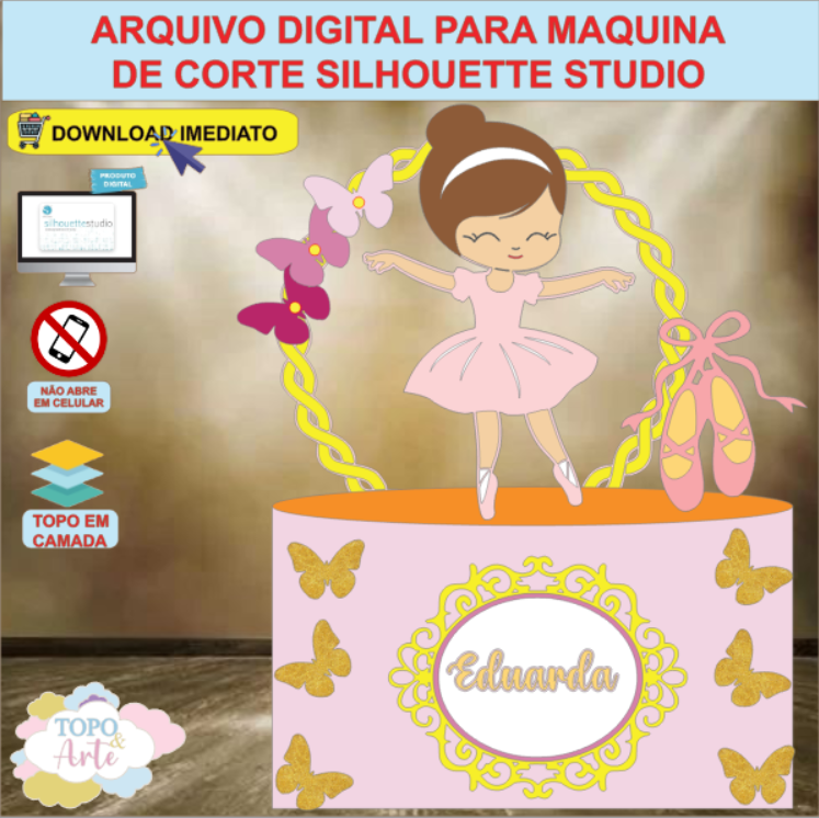 ARQUIVO de Corte Topo de Bolo Bailarina - 03