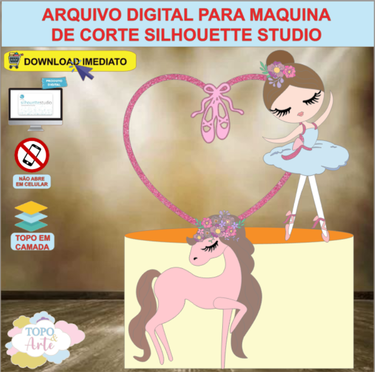 ARQUIVO de Corte Topo de Bolo Bailarina - 09