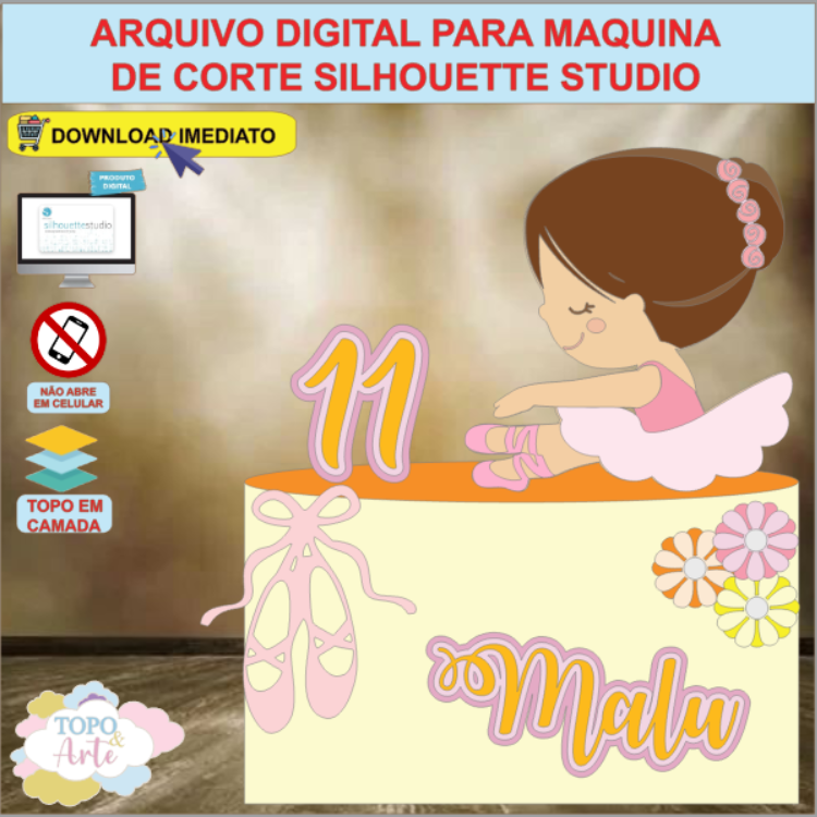ARQUIVO de Corte Topo de Bolo Bailarina - 14