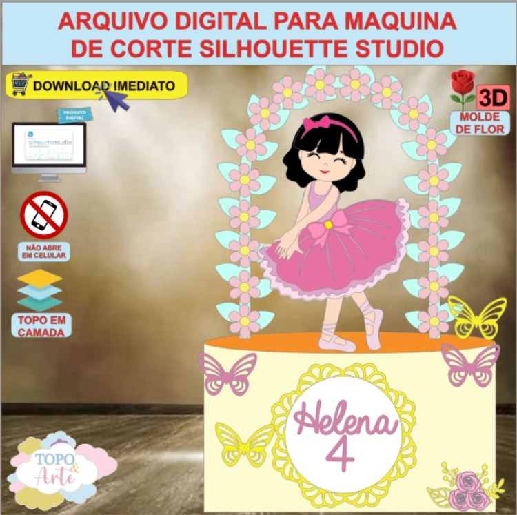ARQUIVO de Corte Topo de Bolo Bailarina - 16
