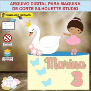 ARQUIVO de Corte Topo de Bolo Bailarina no Lago dos Cisnes - 05