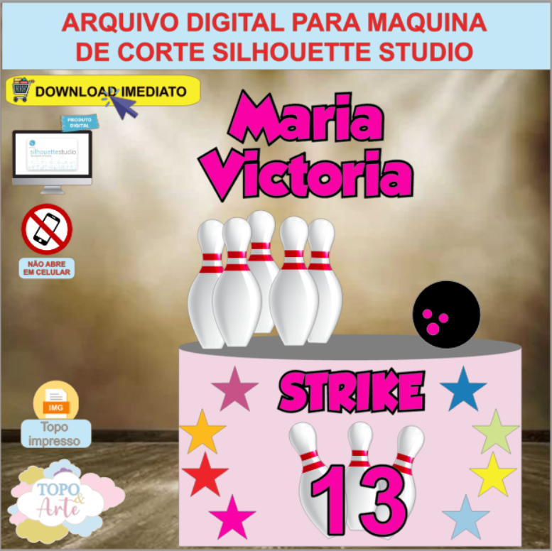 ARQUIVO de Corte Topo de Bolo Boliche M* - 02