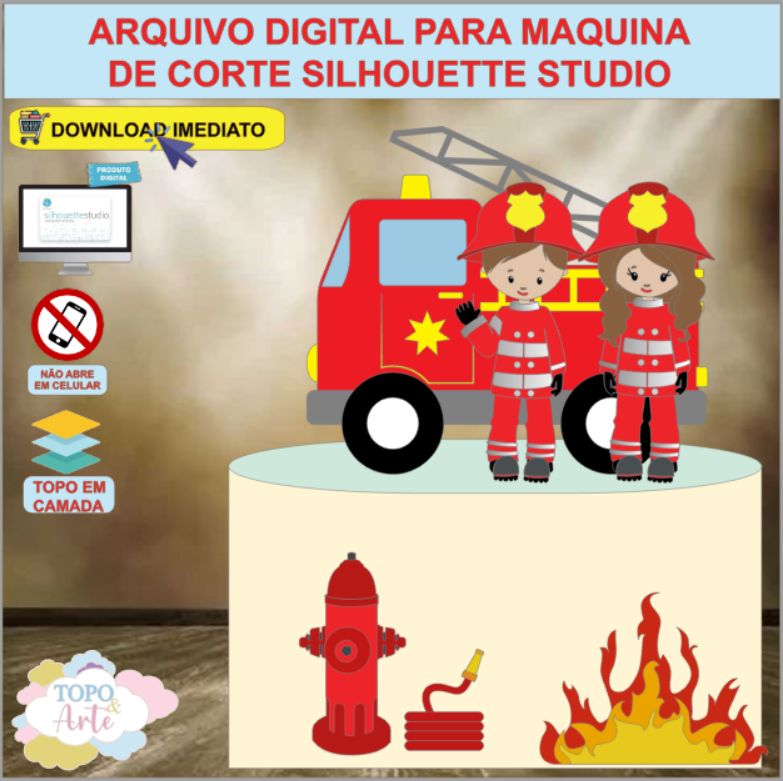 ARQUIVO de Corte Topo de Bolo Bombeiro Casal - 12