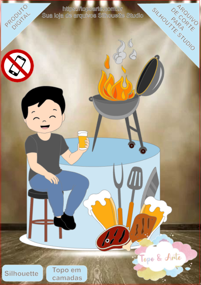 ARQUIVO de Corte Topo de Bolo churrasco Dia dos Pais - 04