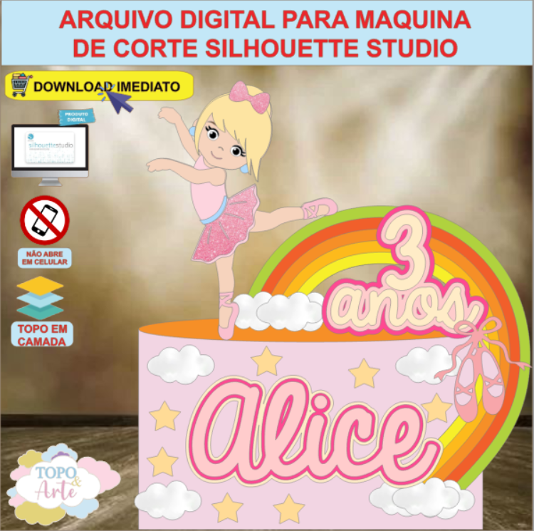 ARQUIVO de Corte Topo de Bolo Bailarina - 19