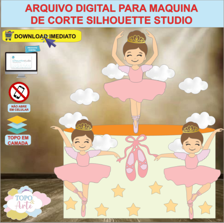 ARQUIVO de Corte Topo de Bolo Bailarina - 25
