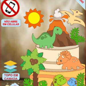 ARQUIVO de Corte Topo de Bolo Dinossauro - 12