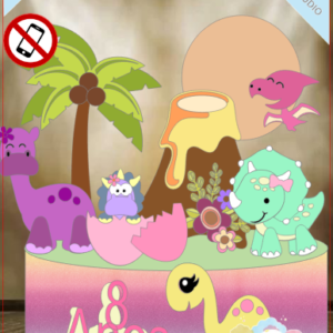 ARQUIVO de Corte Topo de Bolo Dinossauro - 19