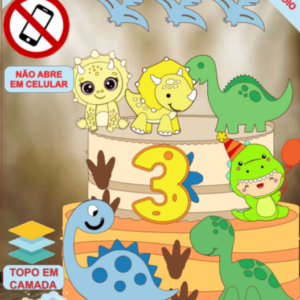 ARQUIVO de Corte Topo de Bolo Dinossauro - 23