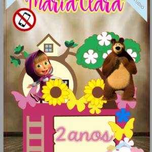 ARQUIVO de corte - Topo de bolo Masha e o urso 02