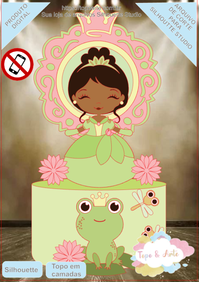 ARQUIVO de corte - Topo de bolo Barbie princesa 07