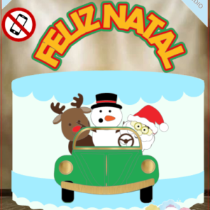ARQUIVO de Corte Topo de Bolo Carro do Papai Noel no Natal- 22