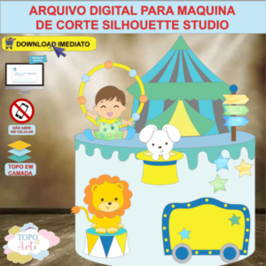 ARQUIVO de Corte Topo de Bolo Circo Menino - 05