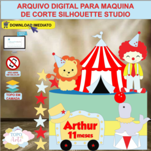 ARQUIVO de Corte Topo de Bolo Circo Menino - 15