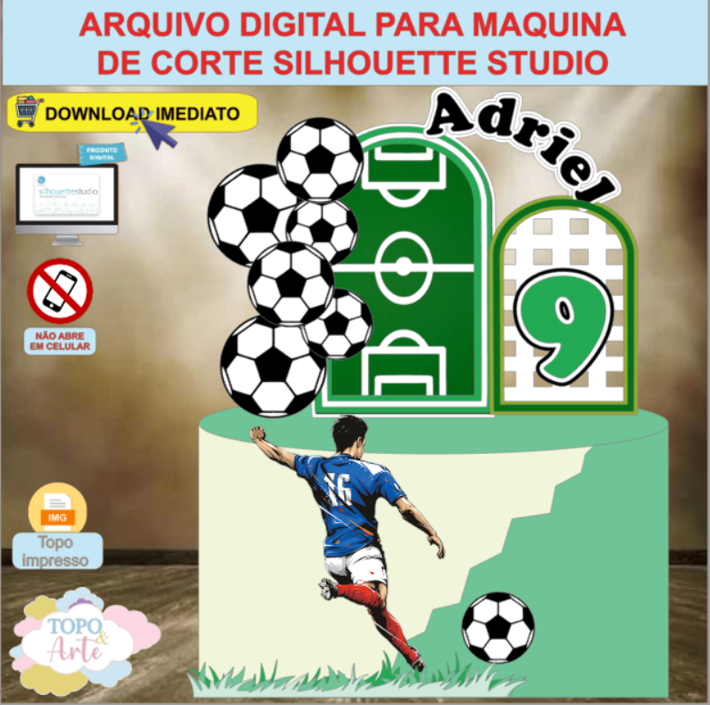 ARQUIVO de Corte Topo de Bolo Futebol - 19