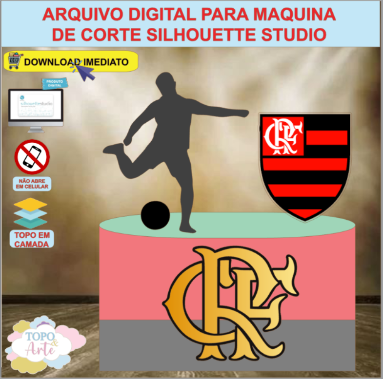 ARQUIVO de Corte Topo de Bolo Futebol Flamengo - 04