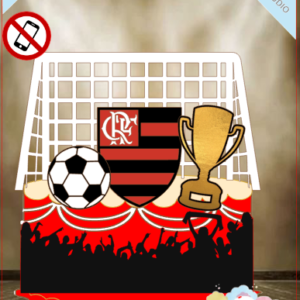 Topo de Bolo Flamengo bola 3d - Arquivo de Corte