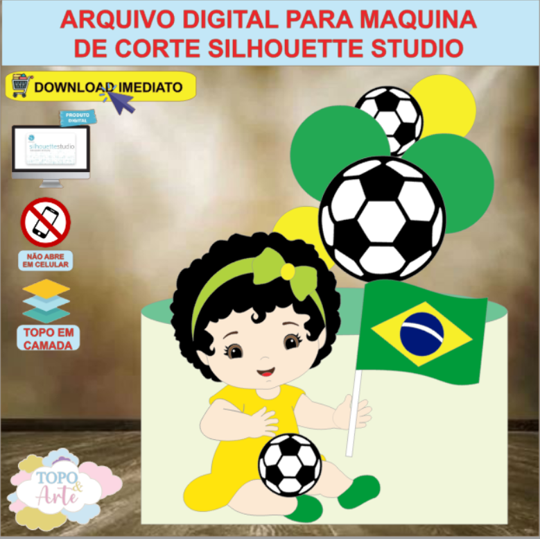ARQUIVO de Corte Topo de Bolo Futebol Menina - 03