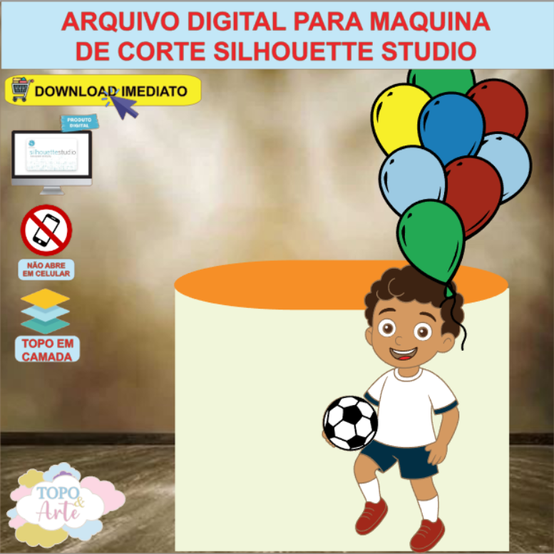 ARQUIVO de Corte Topo de Bolo Futebol Menino - 22