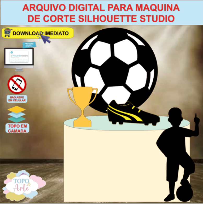 ARQUIVO de Corte Topo de Bolo Futebol Menino - 23