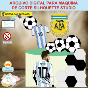 ARQUIVO de Corte Topo de Bolo Futebol Messi - 21
