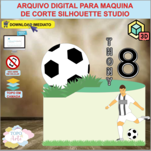 ARQUIVO de Corte Topo de Bolo Futebol com Bola 3D - 07