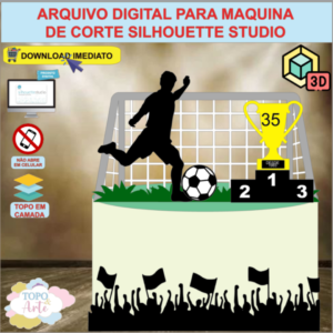 ARQUIVO de Corte Topo de Bolo Futebol com Bola 3D - 08