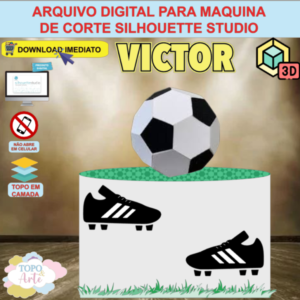 ARQUIVO de Corte Topo de Bolo Futebol com Bola 3D - 20
