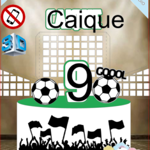 ARQUIVO de Corte Topo de Bolo Futebol com Gol 3D - 06