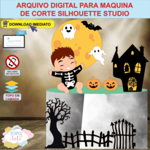 ARQUIVO de Corte Topo de Bolo Halloween Menino - 21