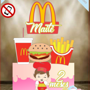 ARQUIVO de Corte Topo de Bolo Mc Donalds Menina - 01