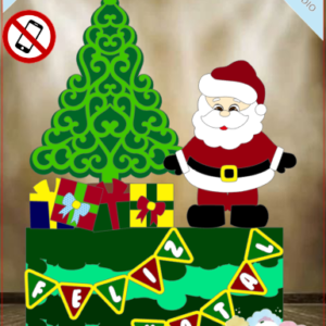 ARQUIVO de Corte Topo de Bolo Papai Noel de Natal- 08