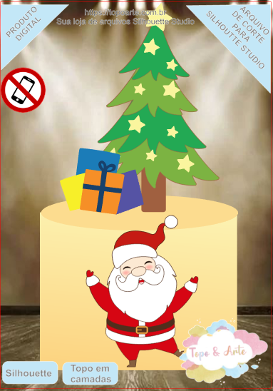 ARQUIVO de Corte Topo de Bolo Papai Noel de Natal- 27