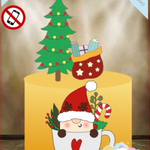 ARQUIVO de Corte Topo de Bolo Papai Noel de Natal- 31