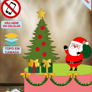 ARQUIVO de Corte Topo de Bolo Papai Noel de Natal- 34