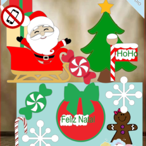 ARQUIVO de Corte Topo de Bolo Papai Noel de Natal- 36