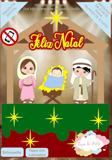 ARQUIVO de Corte Topo de Bolo Presepio de Natal- 07