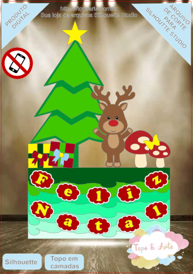 ARQUIVO de Corte Topo de Bolo Renna de Natal- 05