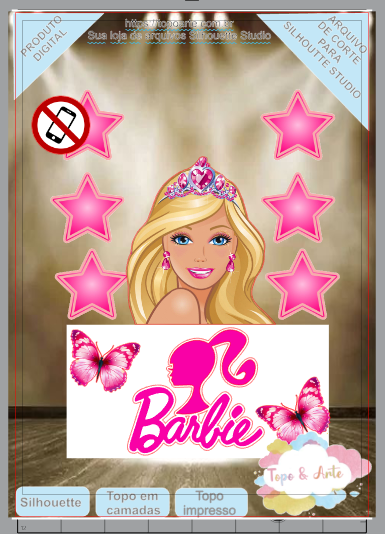 ARQUIVO de Corte Topo de Bolo Barbie Morena - 02