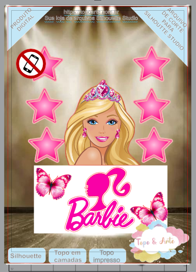 Arquivo de Corte Topo de Bolo Barbie Princesa