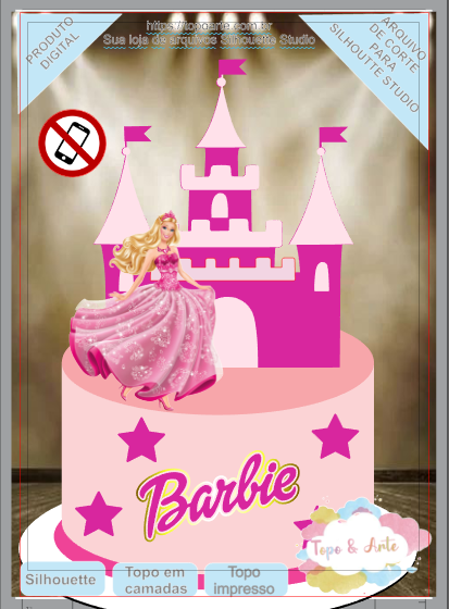 Topo de bolo - Barbie Princesas